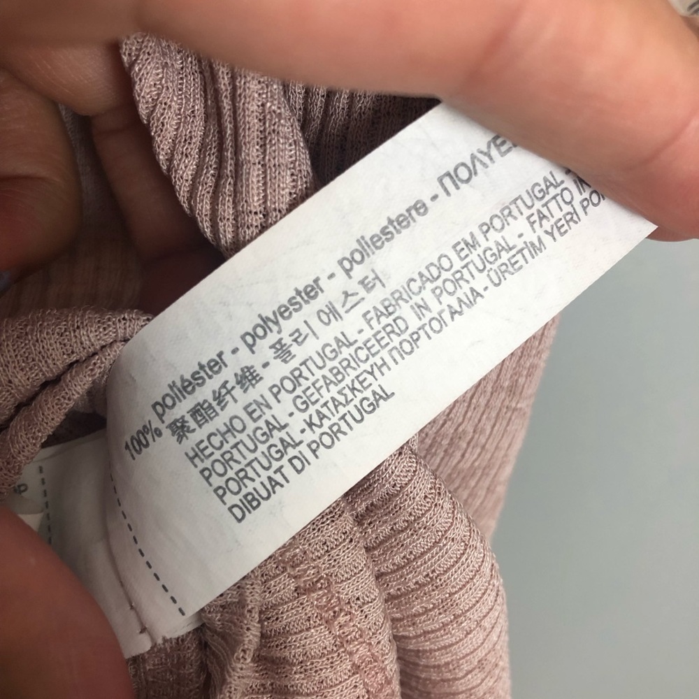 Zara Womens Basic Ribbed Blush Asymmetrical Top - Picture 8 of 8